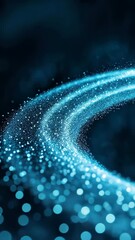 Wall Mural - luminous flux of blue particles in digital swirl creating a futuristic abstract background for techn