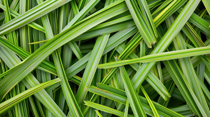 Poster - Fresh green grass blades create vibrant and lush natural background, perfect for outdoor themes and nature inspired designs