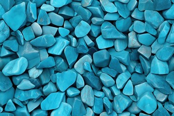 Wall Mural - Seamless Turquoise collection of turquoise stones, showcasing various shapes and sizes. The stones have a smooth texture and vibrant blue color, creating a visually appealing pattern.