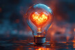 © Yuridabi - Glowing light bulb with a heart shape inside