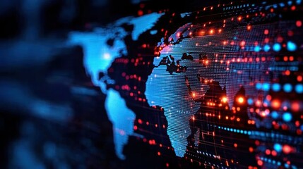 Global Network: Digital World Map