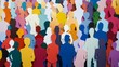 © ANZ studio - Diverse crowd gathering, colorful paper cutouts, textured background, community concept