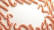 Festive Candy Canes Frame Christmas Holiday Sweets Winter Treats Background