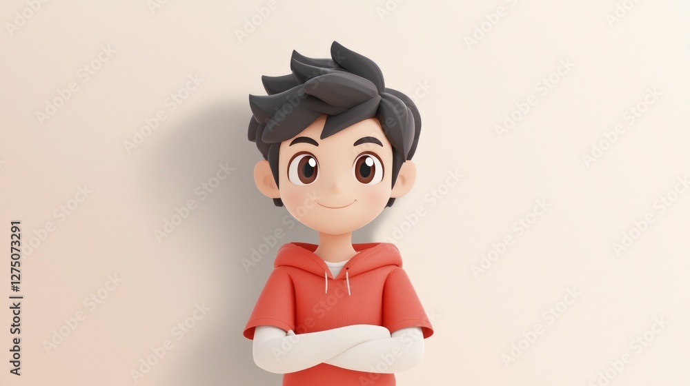 Happy Cartoon Boy 3D Render PNG Child Kid Smiling Positive Cute ...