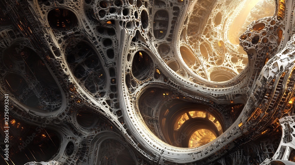 sci-fi biomechanical architecture with detailed textures Stock ...