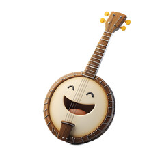 Cheerful Wooden Banjo Emoji Symbolizing Folk Music and Bluegrass