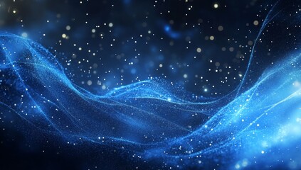 abstract blue wave, particle background, digital art, cosmic dust, website design