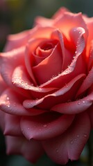 Wall Mural - Close-up of a rose with dew drops on the petals