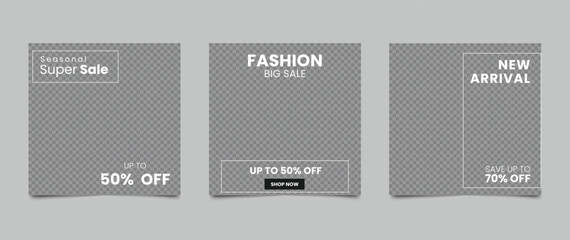 fashion sale social media post banner template. digital business marketing layout design. vector ill