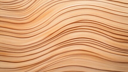 Wall Mural - A close-up of smooth, wavy wood grain, showcasing natural patterns and textures in warm tones.