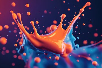 Wall Mural - Abstract paint splatter in neon color palette
