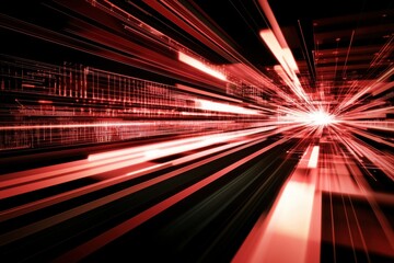 Wall Mural - abstract motion blur with red light and technology elements