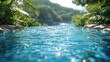© muhammad - Tropical stream flowing through lush foliage.  Possible use nature background, travel brochure