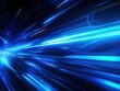 © Feryu - Blue light streaks abstract background showing speed and technology. Visual for presentation