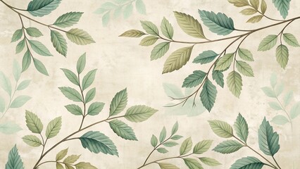 Wall Mural - seamless pattern with leaves