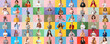 © Pixel-Shot - Big collage of people on color background