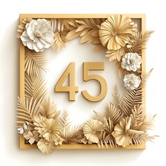 Wall Mural - Beige floral 45th anniversary