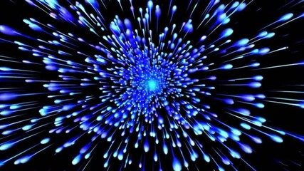 Wall Mural - Blue abstract particles burst