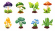 © NANDACHOIRUR - Colorful mushrooms and plants illustration for games