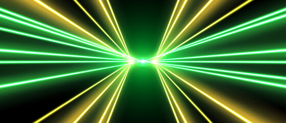 Wall Mural - laser rays or beams, glowing neon lines, bright futuristic background. motion or speed light effect.