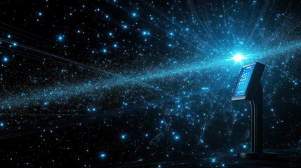 Wall Mural - digital cosmos: a futuristic display in a networked universe