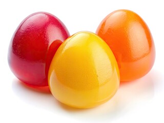 High-resolution image: delectable jelly candy eggs against a pristine white background.