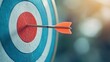 © Slowlifetrader - Close-Up of a Glowing Target with an Arrow Hitting the Center Symbolizing Clarity and Purpose in a Soft Focus Background