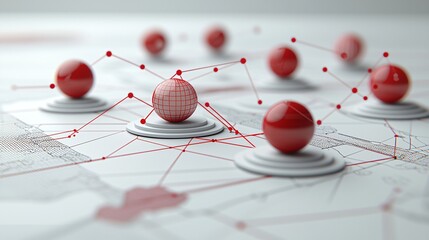 Global network connection map, data visualization, business analytics