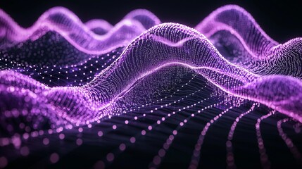 Abstract purple wave data flow background
