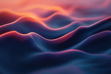 Poster - Abstract Wave Patterns with Vibrant Colors and Soft Textures