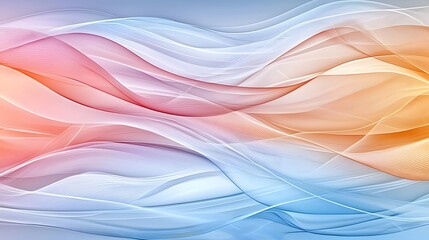 Poster - Fluid and Abstract Wave Design with Smooth Color Transitions Between Pink Orange and Blue Evoking a Sense of Energy and Tranquility in a Modern Digital Aesthetic