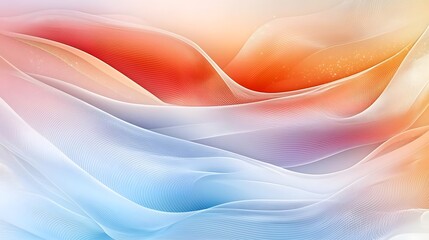 Fototapete - Captivating Fluid Waves of Vibrant Pastel Hues Forming a Harmonious Abstract Background  Graceful undulating motions in a blend of warm cool