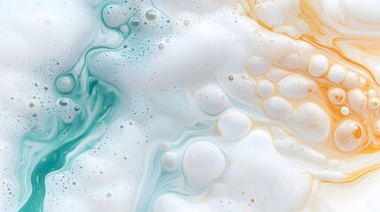 Aufkleber - Enchanting Ethereal Fusion A mesmerizing abstract artwork showcasing a blend of retro inspired pigments floating bubbles and delicate textures