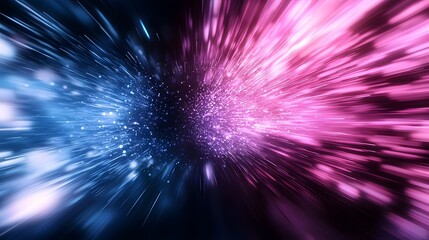 Poster - Mesmerizing tunnel filled with vibrant streaks of colorful neon lights creating an intense motion blur effect and evoking a sense of high speed futuristic technology and energy