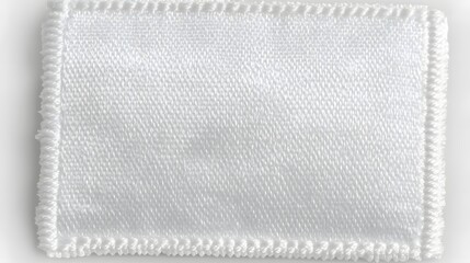 Poster - Elegant blank white clothing tag label with a smooth matte finish isolated on a plain white background providing a versatile and professional design for product branding and apparel merchandising