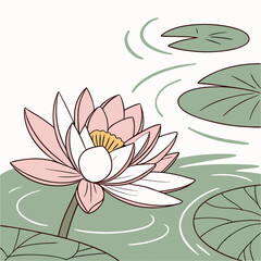 Sticker - pink water lilies