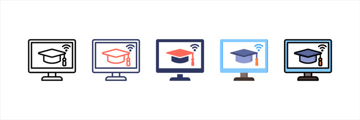 Poster - Online Learning Multistyle Icon Set