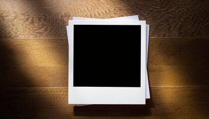 Vintage Polaroid Mockup Empty Photo Frame with Shadows, Evoking a Nostalgic Mood of Yesteryears in a Timeless Setting