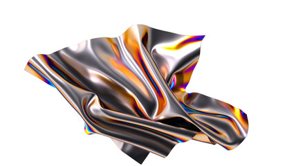 Leinwandbilder - Metallic fabric with an iridescent sheen flowing gracefully