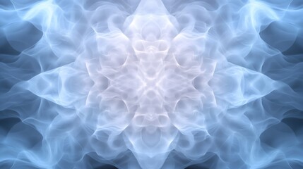 Wall Mural - Abstract blue smoke swirls, kaleidoscope design, background, for digital art