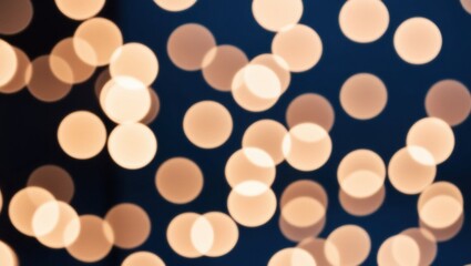 Poster - A Collection of Blurred Yellow Circles Against a Dark Background