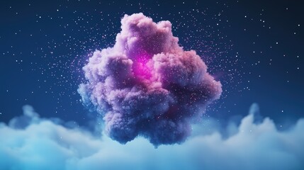 Wall Mural - a nebula cloud glowing with vibrant purple and pink hues, resembling a cosmic flower or a celestial 