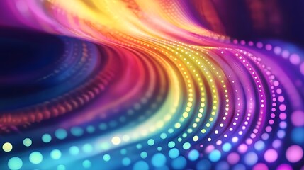 Poster - Mesmerizing Futuristic Abstract Design with Glowing LED Light Streaks in Cyberpunk Inspired Digital Landscape  Featuring a captivating mix of electric blues neon purples and deep blacks