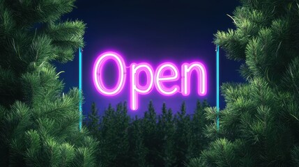 Wall Mural - a neon sign with the word 