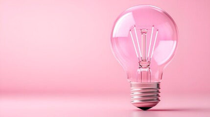 Vibrant pink light bulb on a soft pastel background showcasing modern design elements