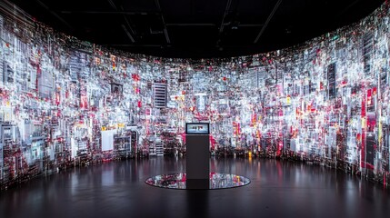 Wall Mural - Immersive city data visualization; information display