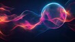 © ASA Creative - Futuristic Abstract Neon Energy Ball with Glowing Wavy Magical Flow on Dark Background