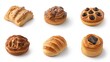 © Tyrah - Assorted freshly baked pastries arranged beautifully on a clean white background