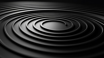 Poster - Black spiral pattern, 3D rendering, abstract background, artistic design, modern concept, wallpaper for science