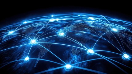 Wall Mural - global network connectivity and technology visualization concept